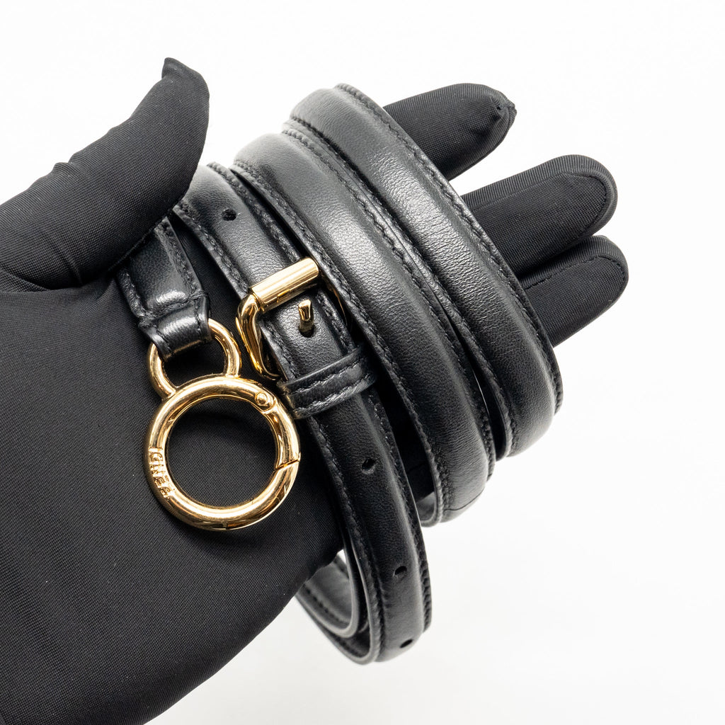 Fendi Mini Peekaboo Lambskin/Shearling Tabacco/Black GHW