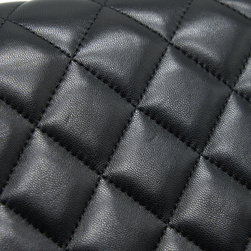CHANEL JUMBO CLASSIC DOUBLE FLAP BAG LAMBSKIN BLACK GHW