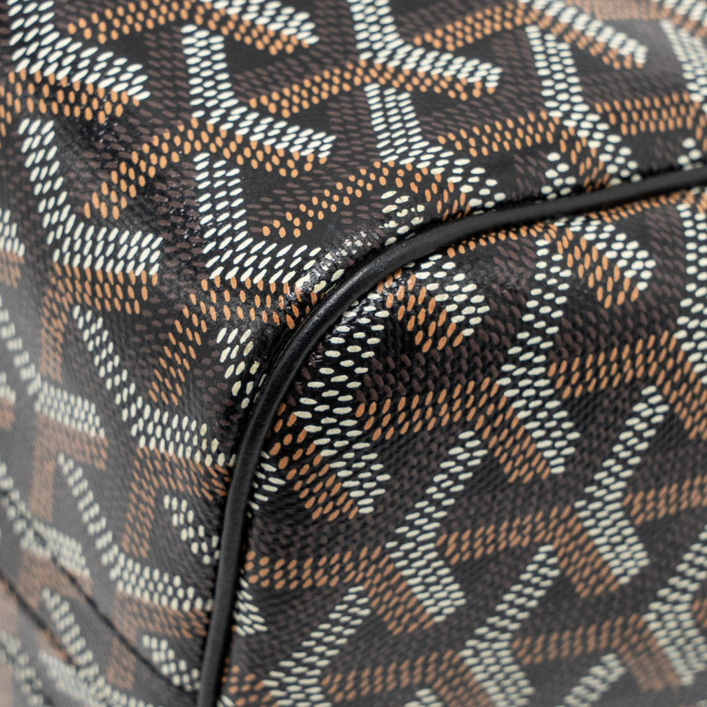 GOYARD ROUETTE TOTE BAG GOYARDLINE CANVAS/CALFSKIN BLACK SHW