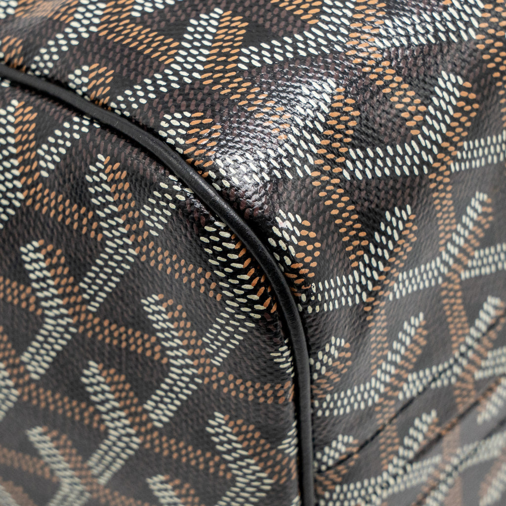 GOYARD ROUETTE TOTE BAG GOYARDLINE CANVAS/CALFSKIN BLACK SHW