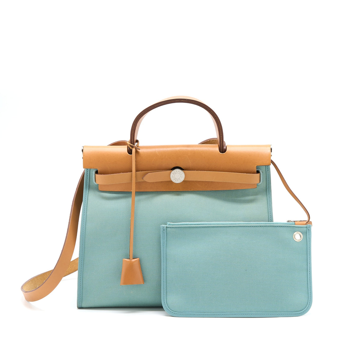 Hermes Herbag 31 Canvas Light Blue SHW