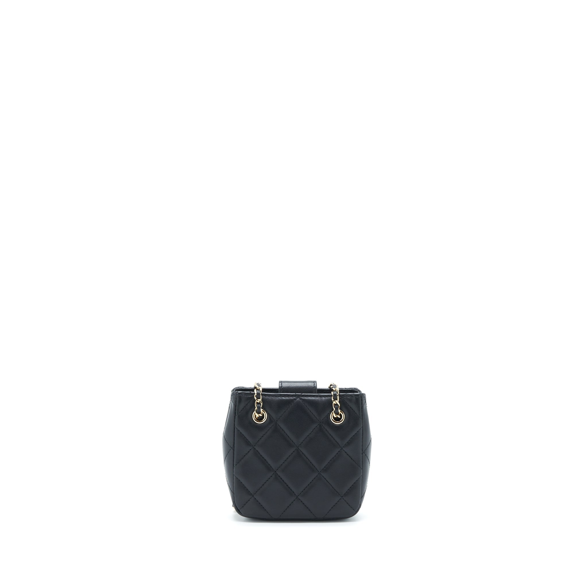 CHANEL 22C MINI CROSSBODY POUCH LAMBSKIN BLACK LGHW