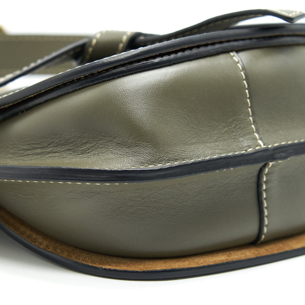 LOEWE GATE MINI LEATHER BELT BAG OLIVE GREEN