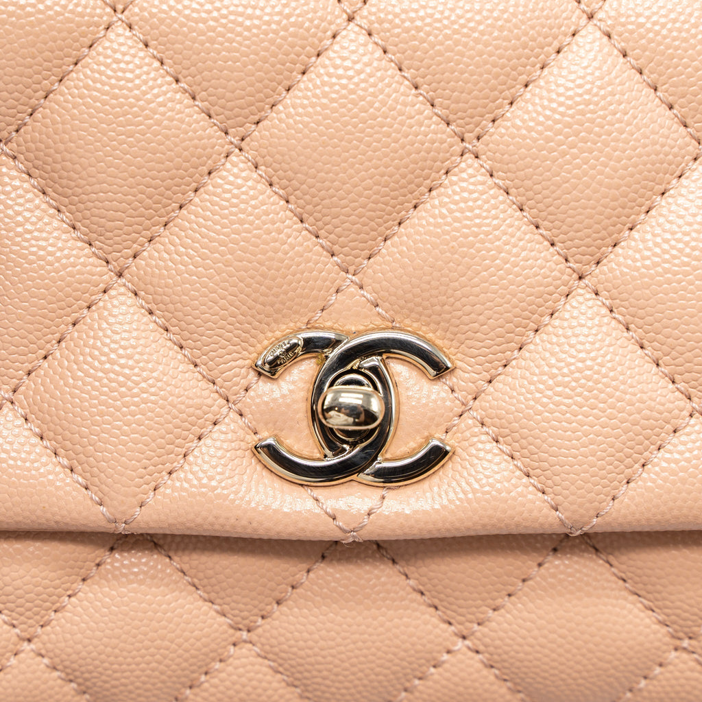 CHANEL MINI COCO HANDLE BAG CAVIAR LIGHT PINK LGHW