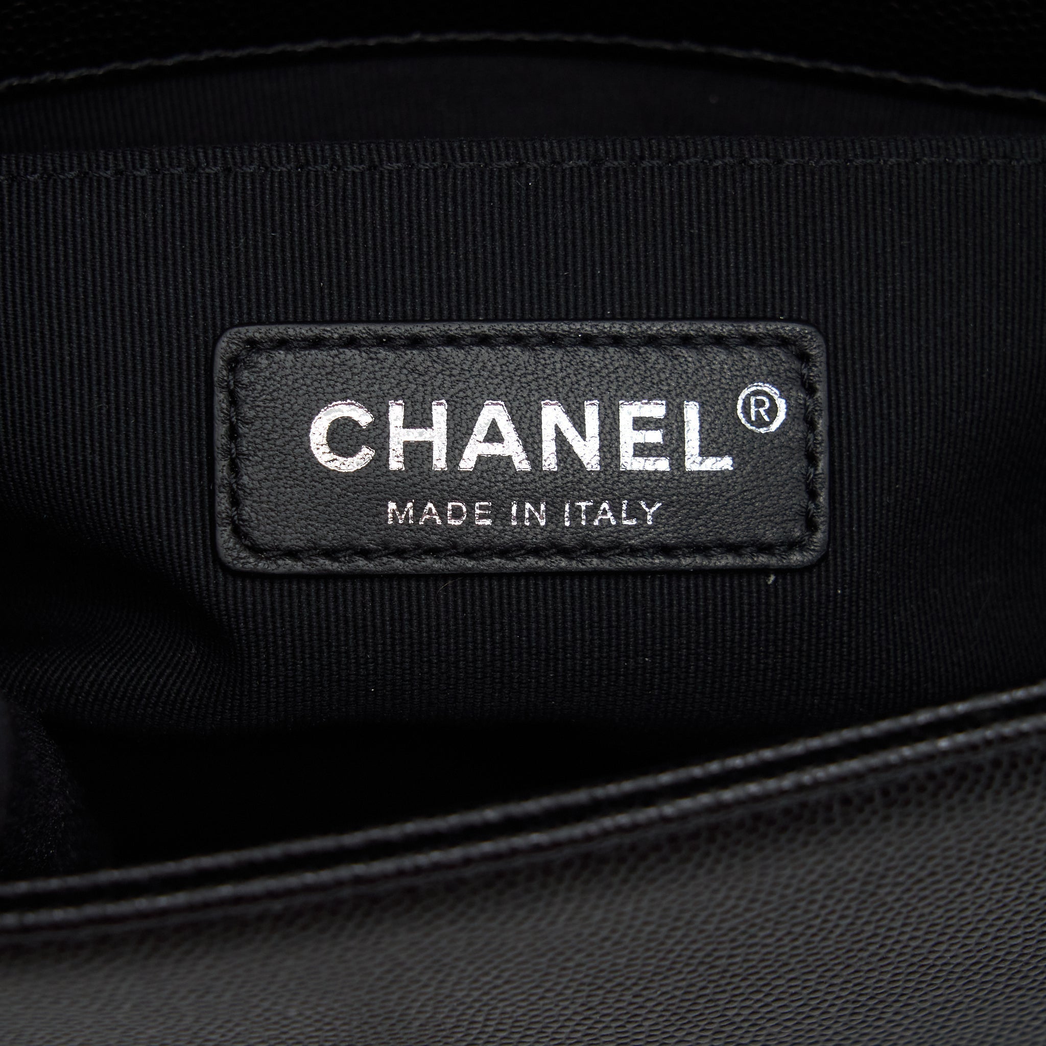 CHANEL SMALL BOY BAG CAVIAR BLACK RUTHENIUM SLIVER HARDWARE (MICROCHIP）