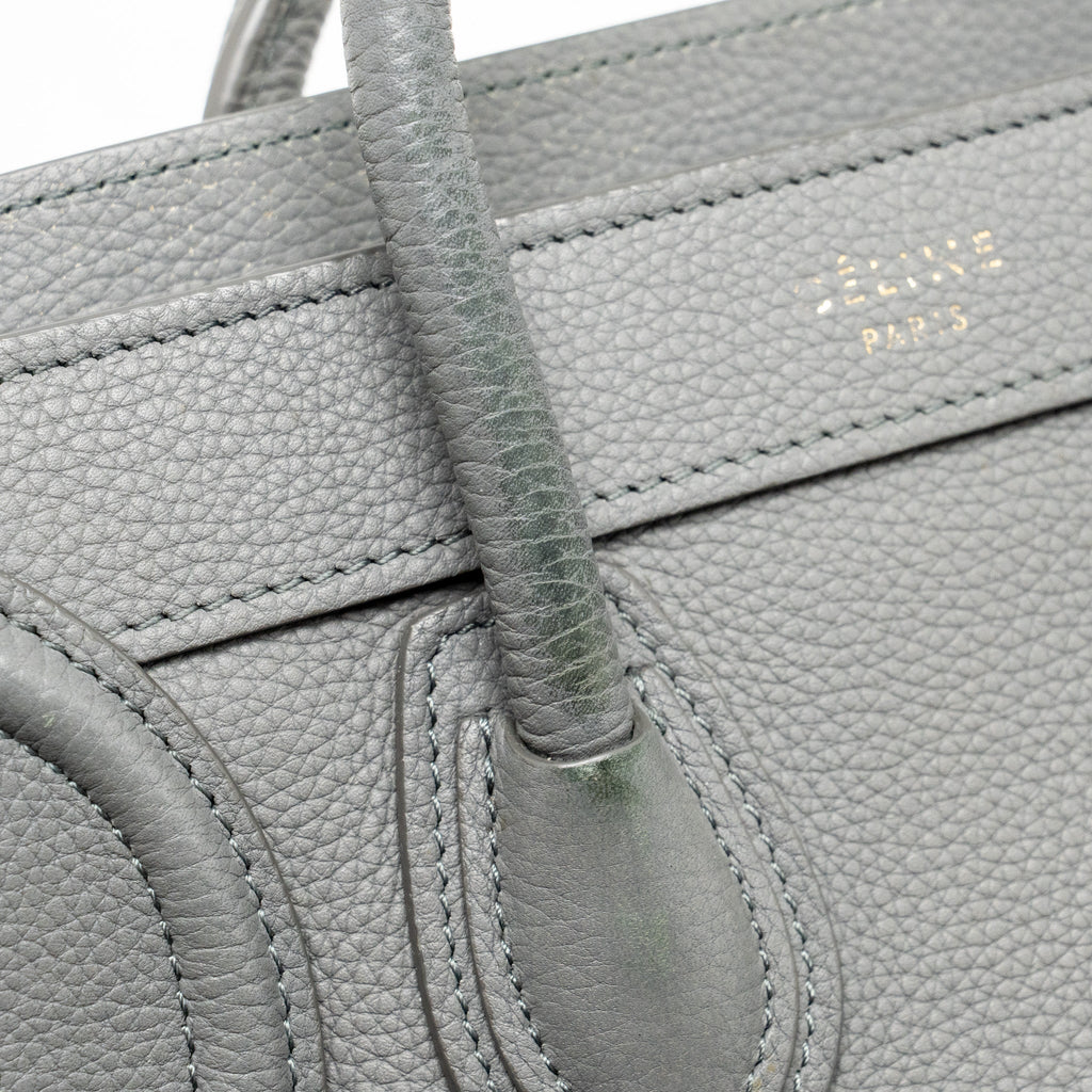 Celine Nano Luggage Bag Calfskin Grey GHW