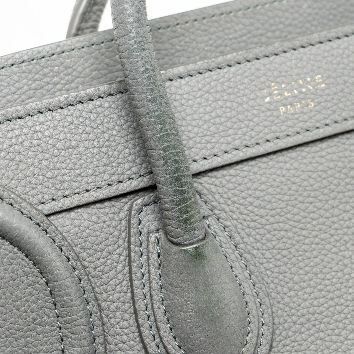 Celine Nano Luggage Bag Calfskin Grey GHW