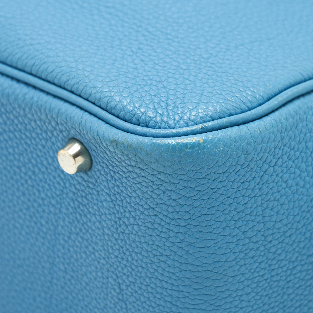 Hermes plume bag Togo jeans blue SHW