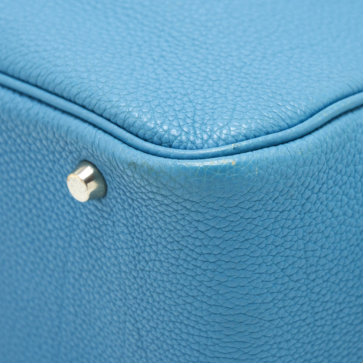 Hermes plume bag Togo jeans blue SHW