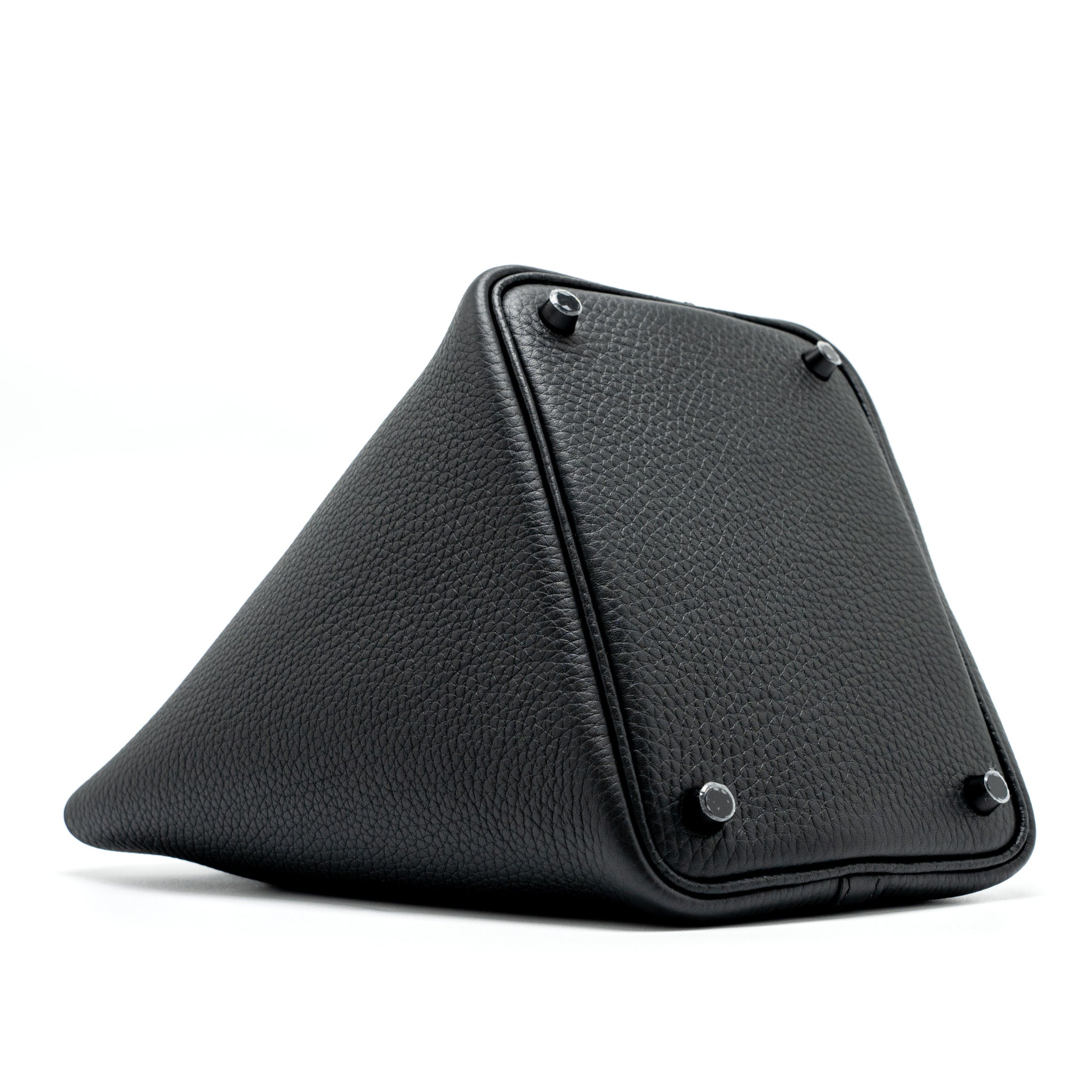 HERMES PICOTIN 18 CLEMENCE SO BLACK WITH BLACK HARDWARE