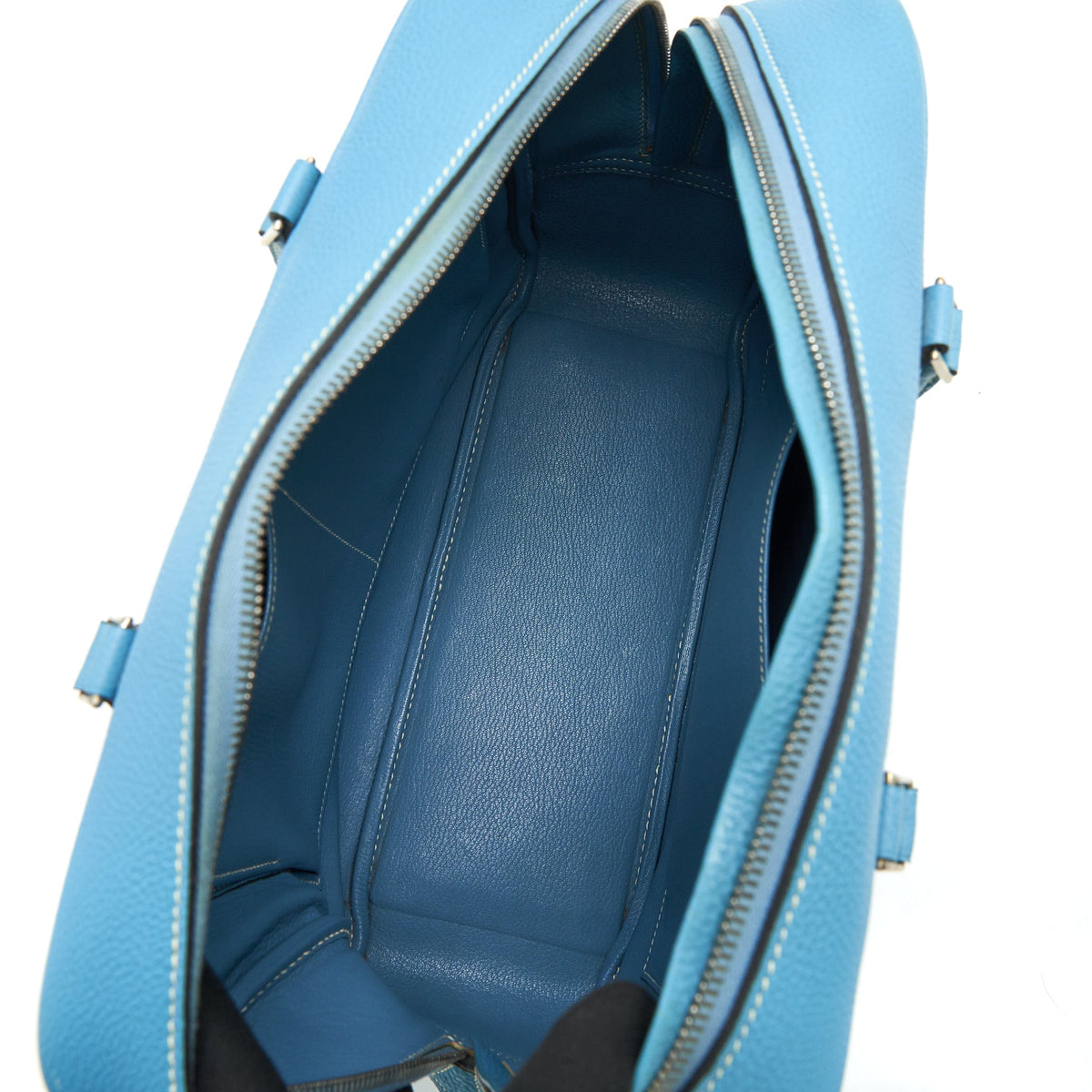 Hermes plume bag Togo jeans blue SHW