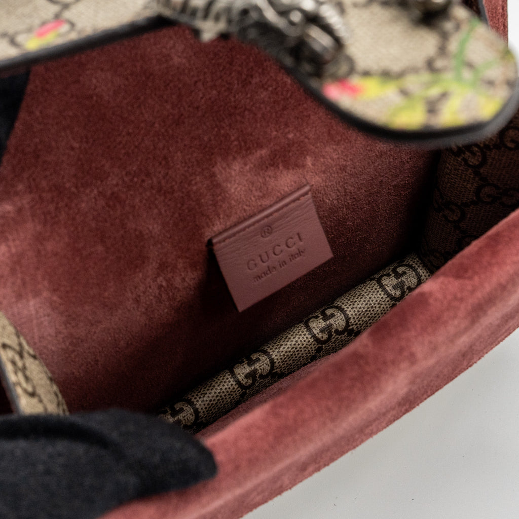 GUCCI DIONYSUS MINI BAG GG SUPERME CANVAS/BLOSSOM PRINTED MULTICOLOURED SHW