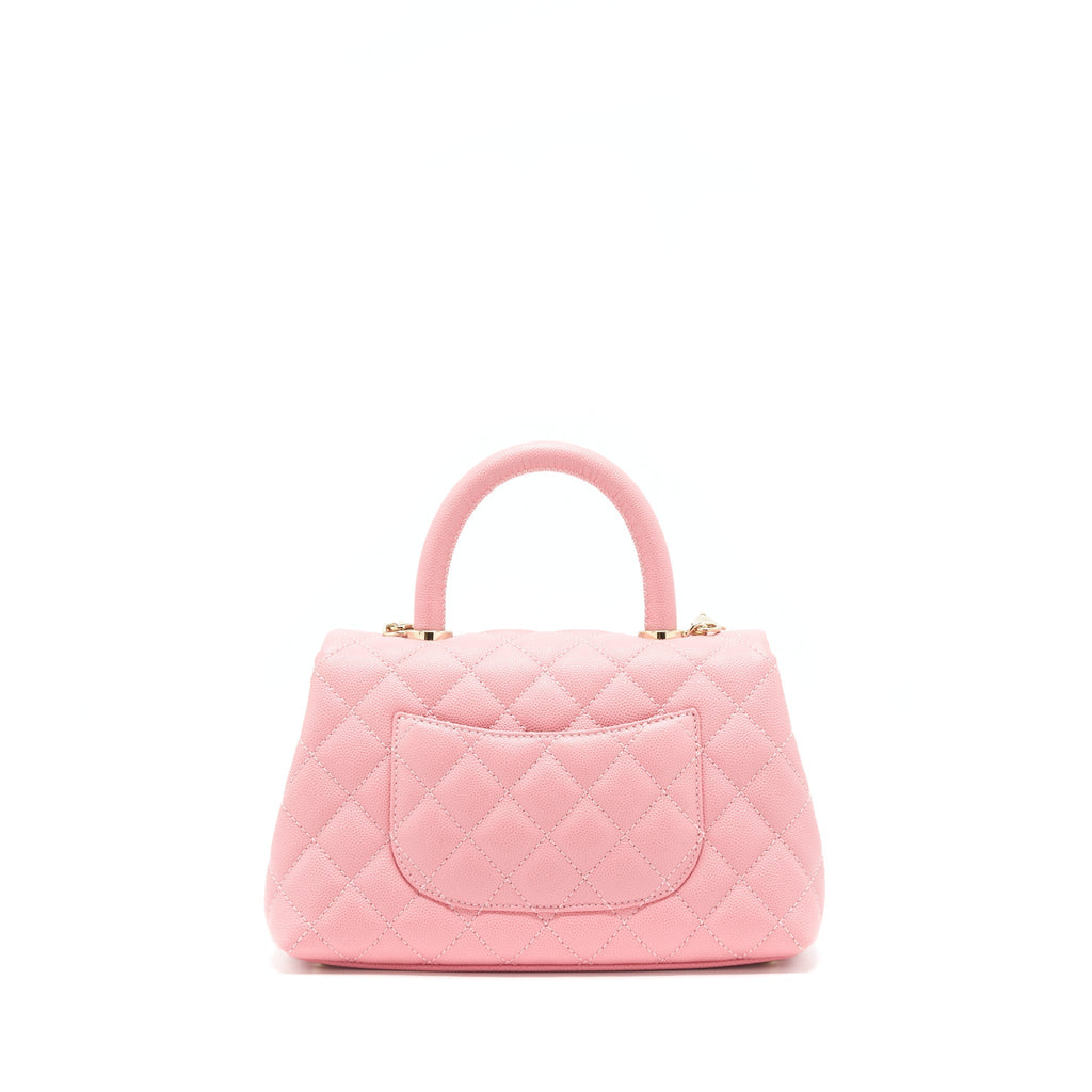 CHANEL SMALL COCO HANDLE 24CM CAVIAR PINK LGHW