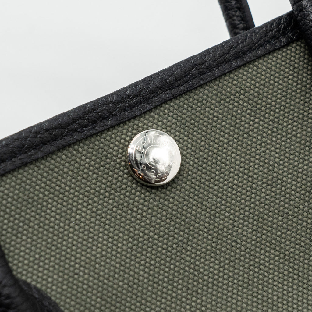 Hermes garden party 30 canvas / negonda vert de cris / black SHW