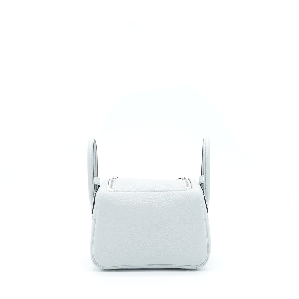 Hermes Mini Lindy Clemence Blue Pale SHW