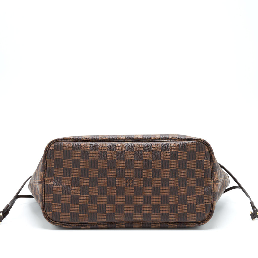 LOUIS VUITTON NEVERFULL MM DAMIER EBENE CANVAS / ROSE BALLERINE