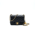 CHANEL PEARL CRUSH CRUSH MINI SQUARE FLAP BAG BLACK GHW