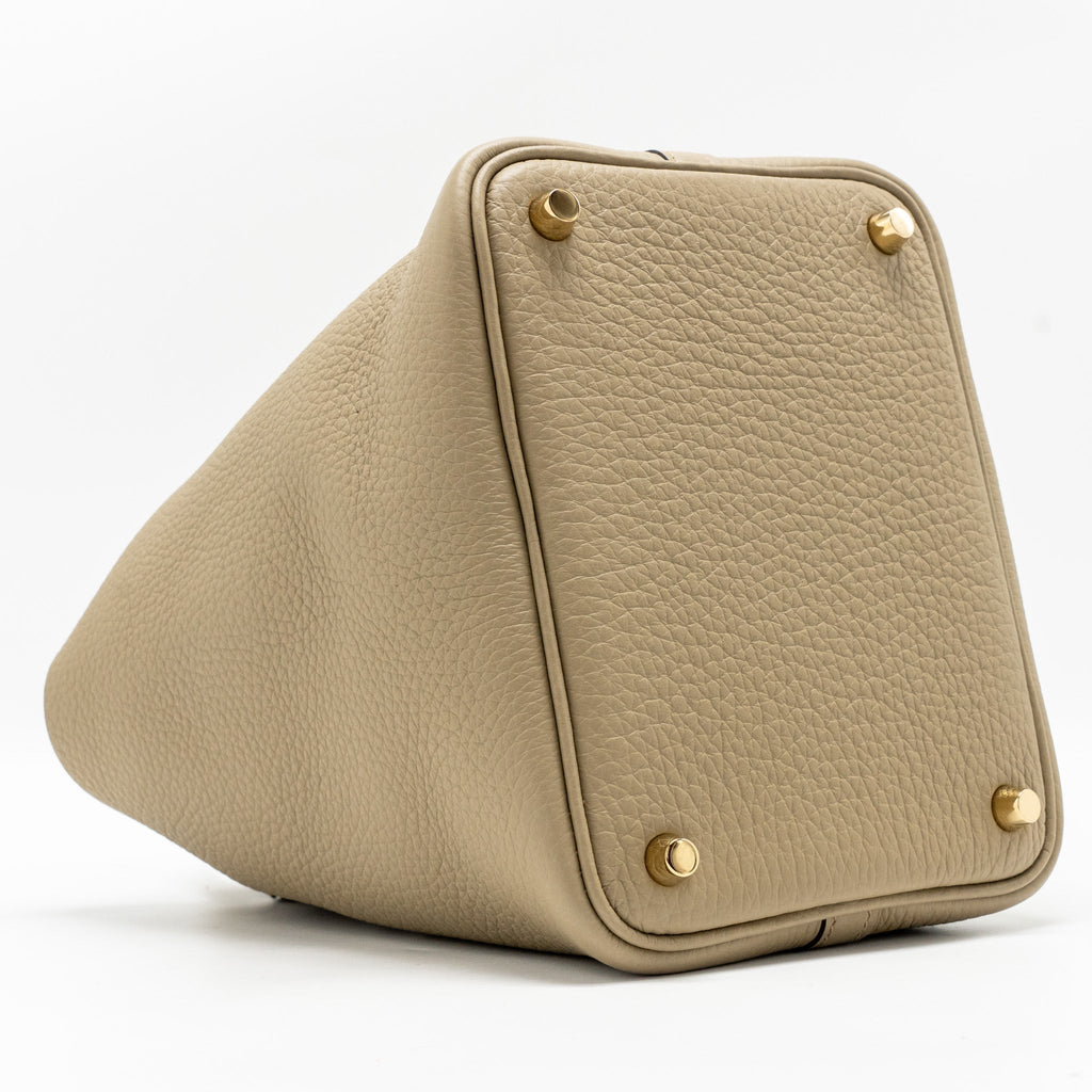 HERMES PICOTIN 18 LOCK BAG CLEMENCE BEIGE MARFA GHW