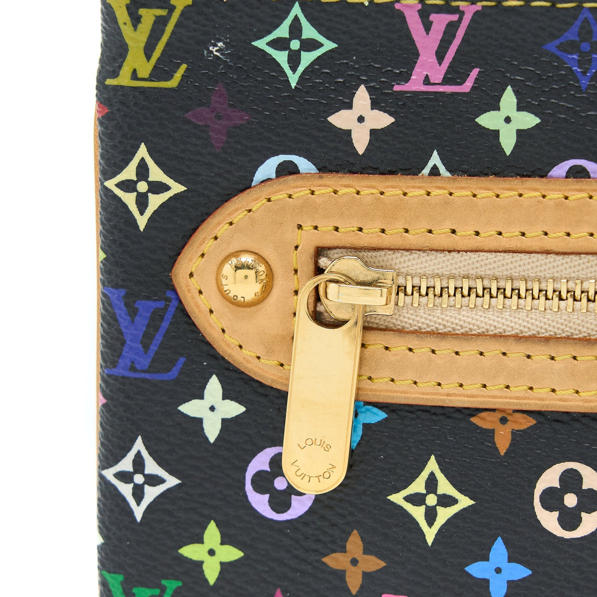 LOUIS VUITTON VINTAGE CLUTCH BLACK/MULTICOLOUR GHW