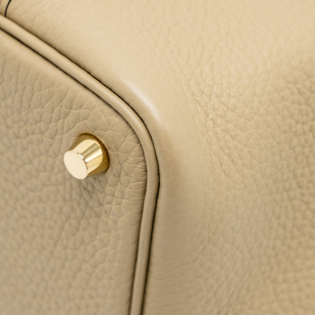 HERMES PICOTIN 18 LOCK BAG CLEMENCE BEIGE MARFA GHW