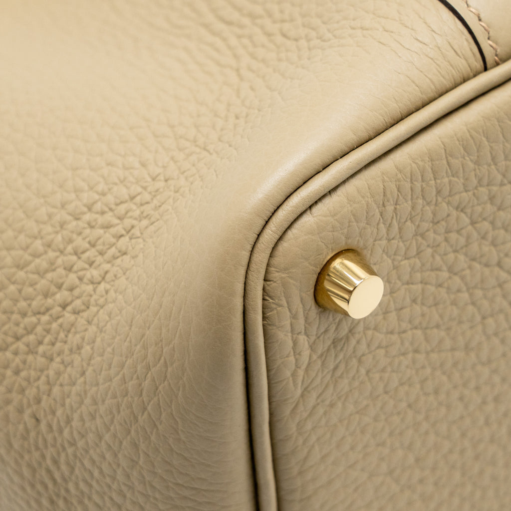 HERMES PICOTIN 18 LOCK BAG CLEMENCE BEIGE MARFA GHW