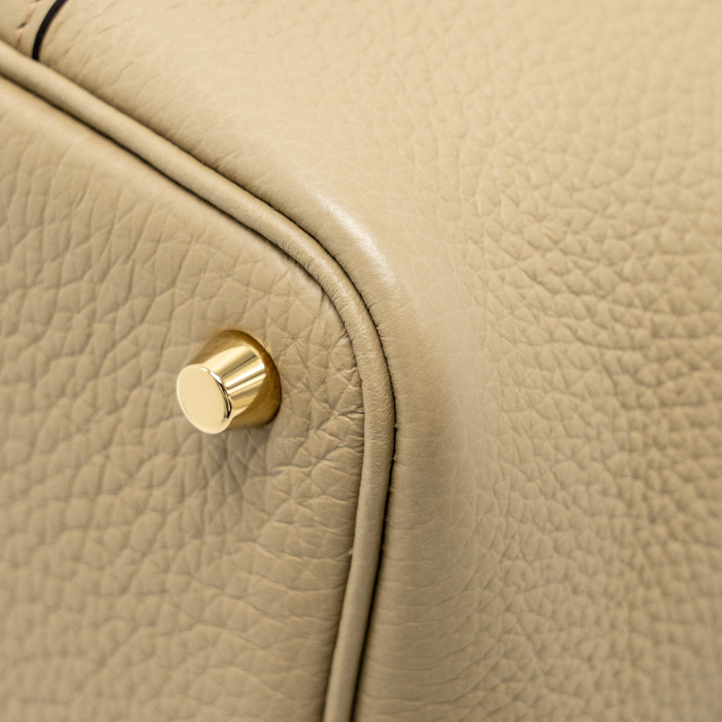 HERMES PICOTIN 18 LOCK BAG CLEMENCE BEIGE MARFA GHW