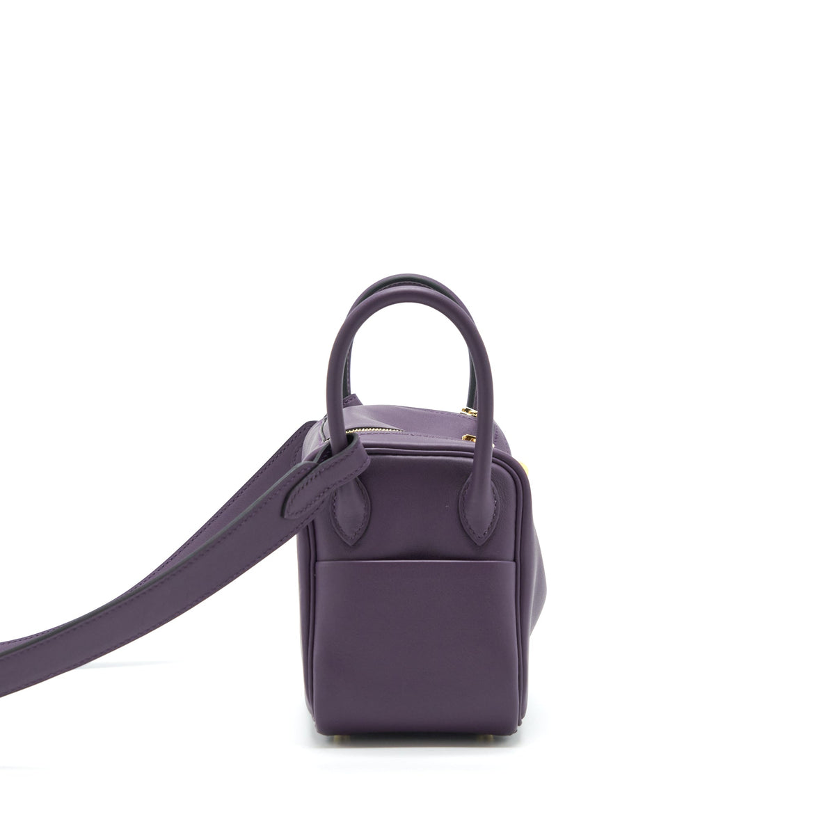 Hermes Mini Lindy Swift Cassis/Bleu Royal GHW