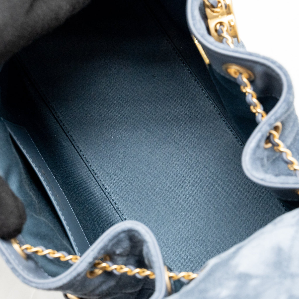 Chanel Small 25 Bag Suede Blue GHW (Microchip)