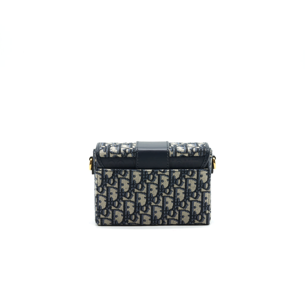 CHRISTIAN DIOR 30 MONTAIGNE BOX BAG OBLIQUE CANVAS BLUE