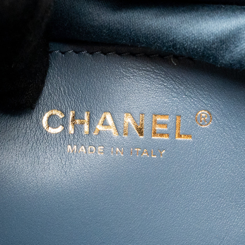Chanel Small 25 Bag Suede Blue GHW (Microchip)