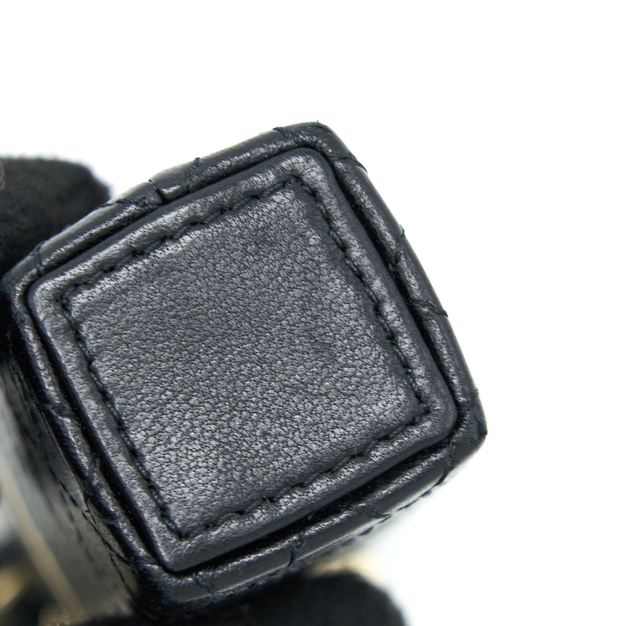 CHANEL SQUARED LIPSTICK CASE ON CHAIN BLACK LGHW