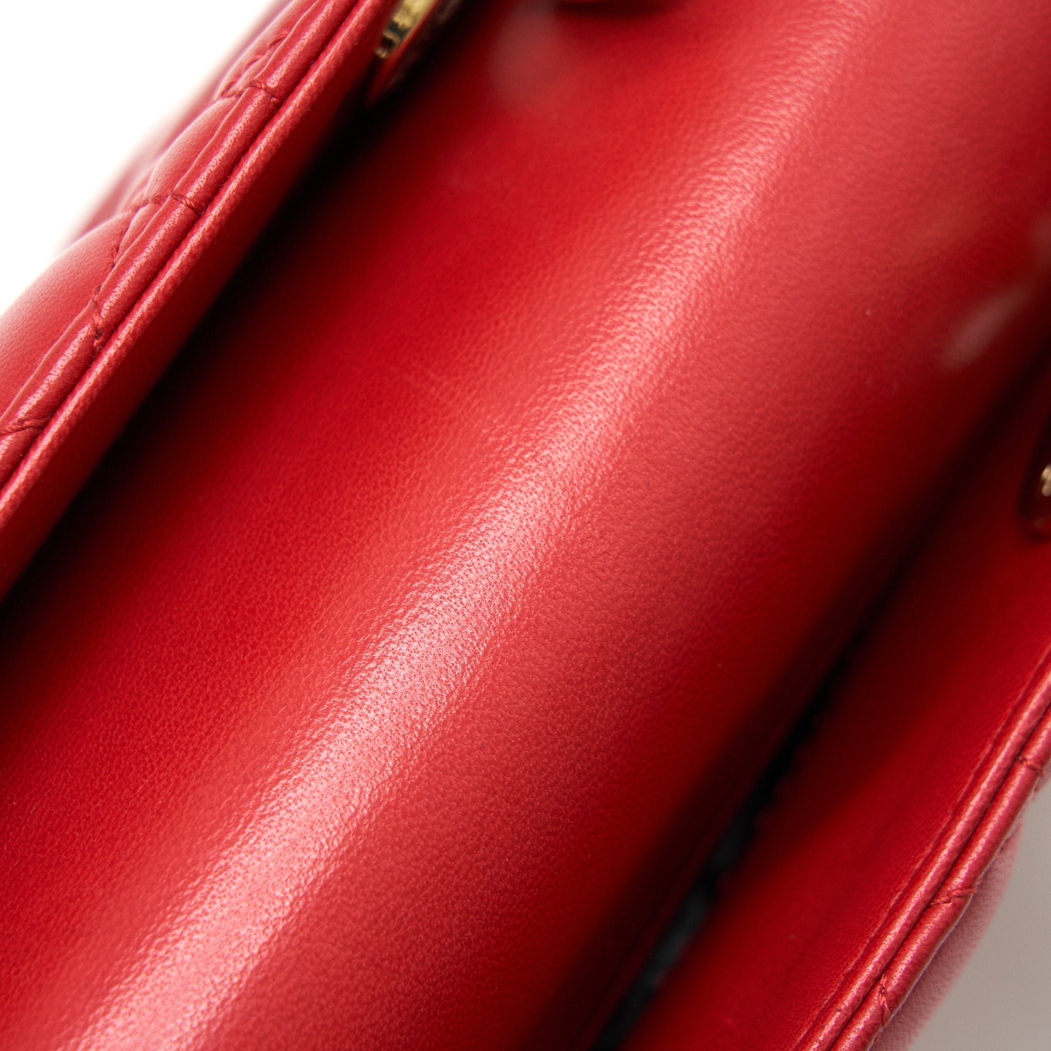 DIOR SMALL LADY DIOR LAMBSKIN RED LGHW