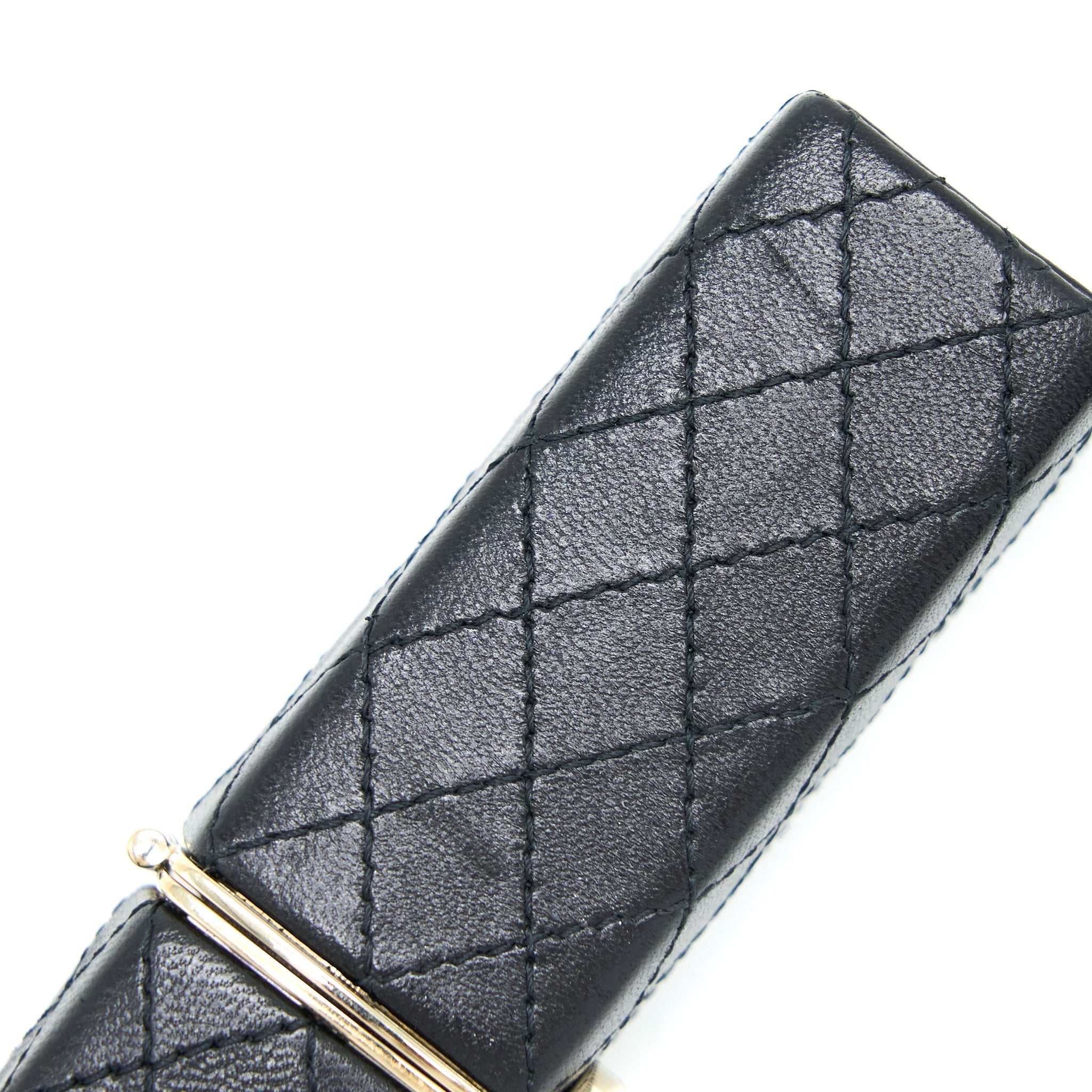 CHANEL SQUARED LIPSTICK CASE ON CHAIN BLACK LGHW