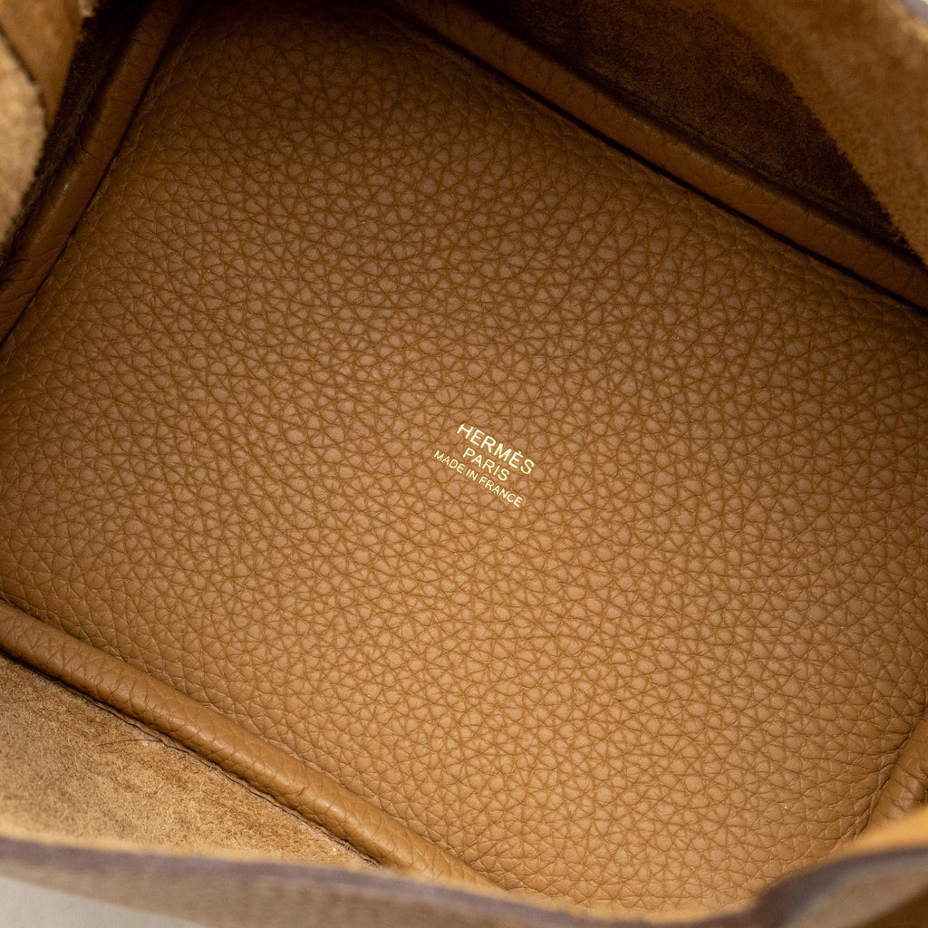 HERMES PICOTIN 18 LOCK BAG CLEMENCE BISCUIT GHW
