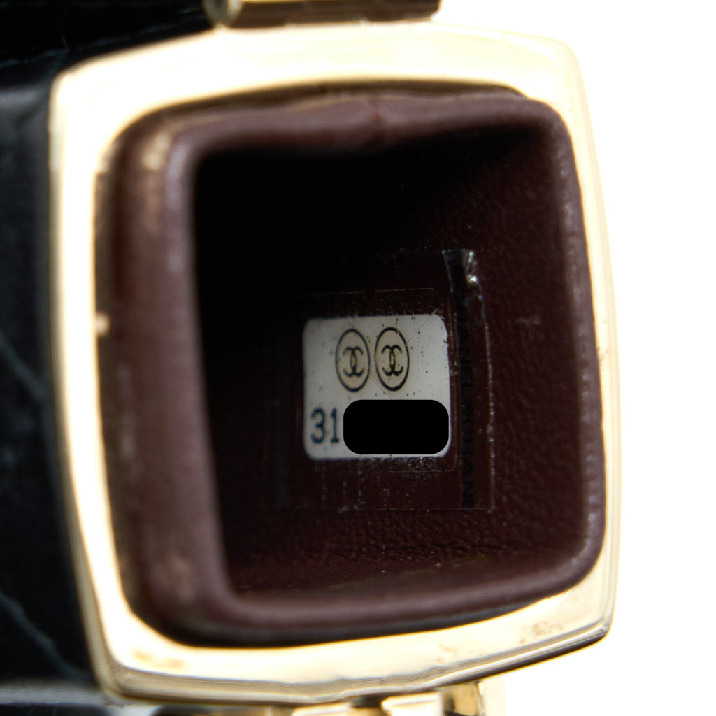 CHANEL SQUARED LIPSTICK CASE ON CHAIN BLACK LGHW