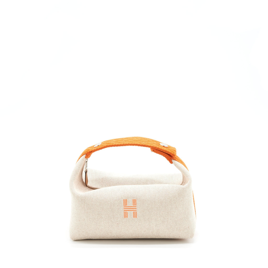 HERMES TROUSSE DE TOILETTE BRIDE A BRACPETIT MODELE BEIGE/ORANGE