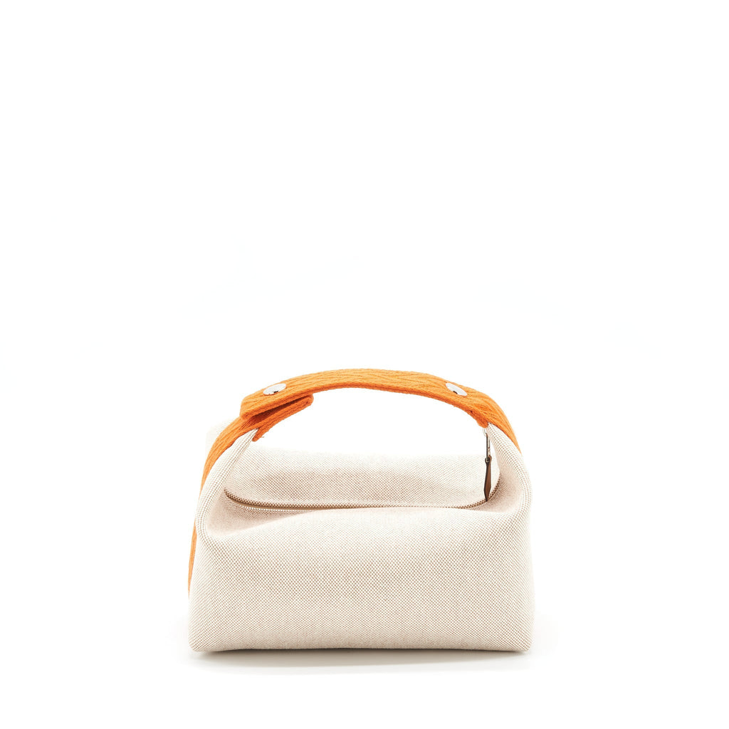 HERMES TROUSSE DE TOILETTE BRIDE A BRACPETIT MODELE BEIGE/ORANGE