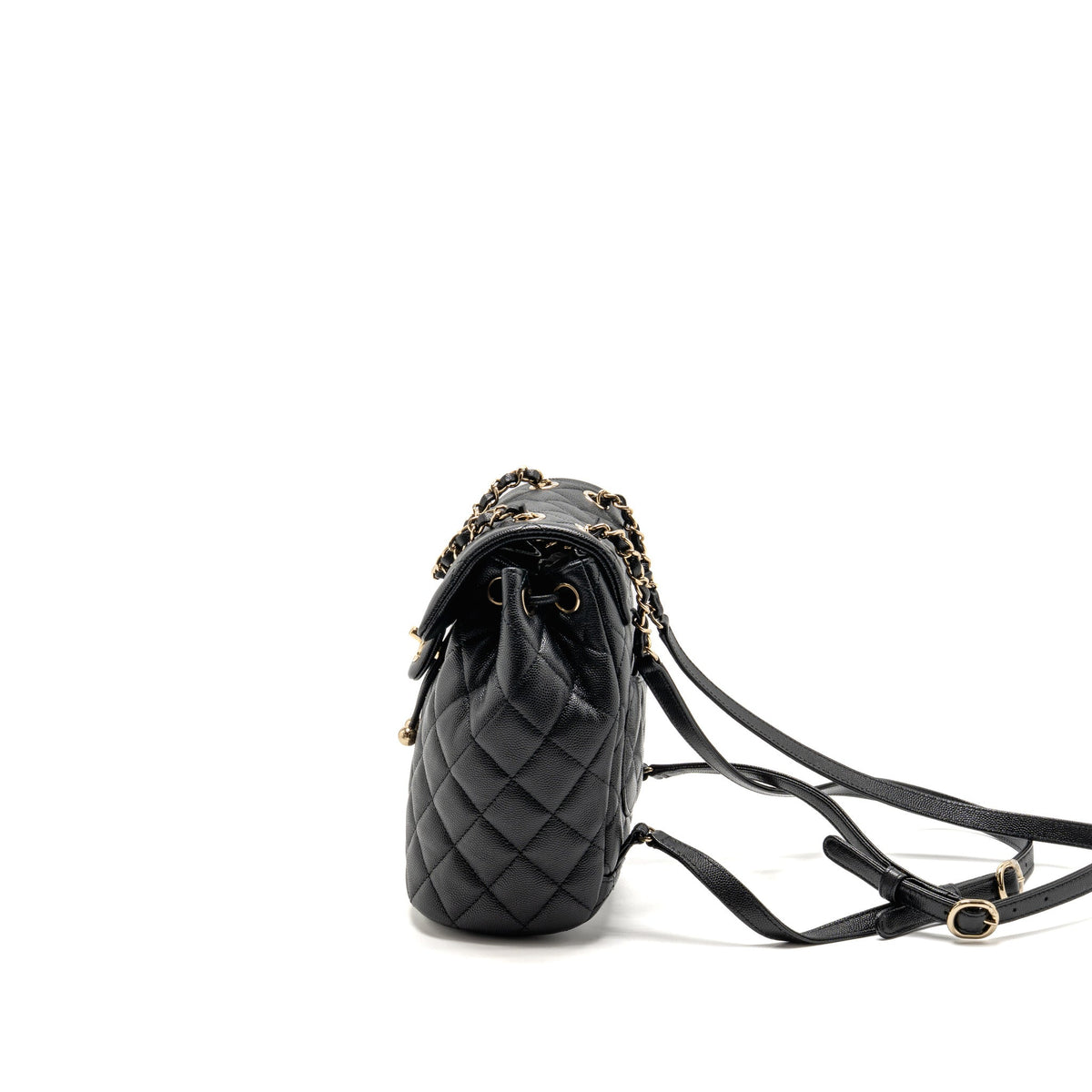 Chanel Mini Urban Spirit Backpack Caviar Black LGHW (Microchip)