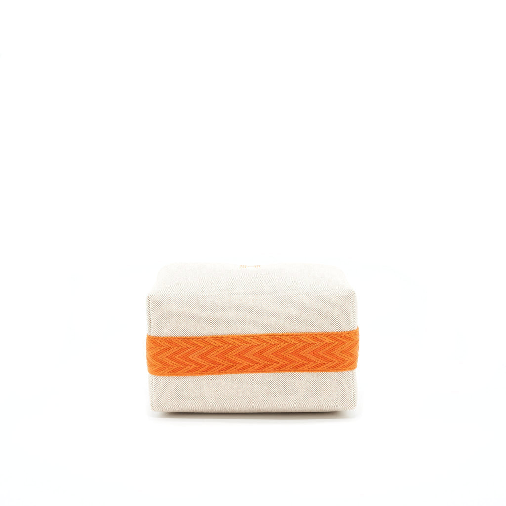 HERMES TROUSSE DE TOILETTE BRIDE A BRACPETIT MODELE BEIGE/ORANGE
