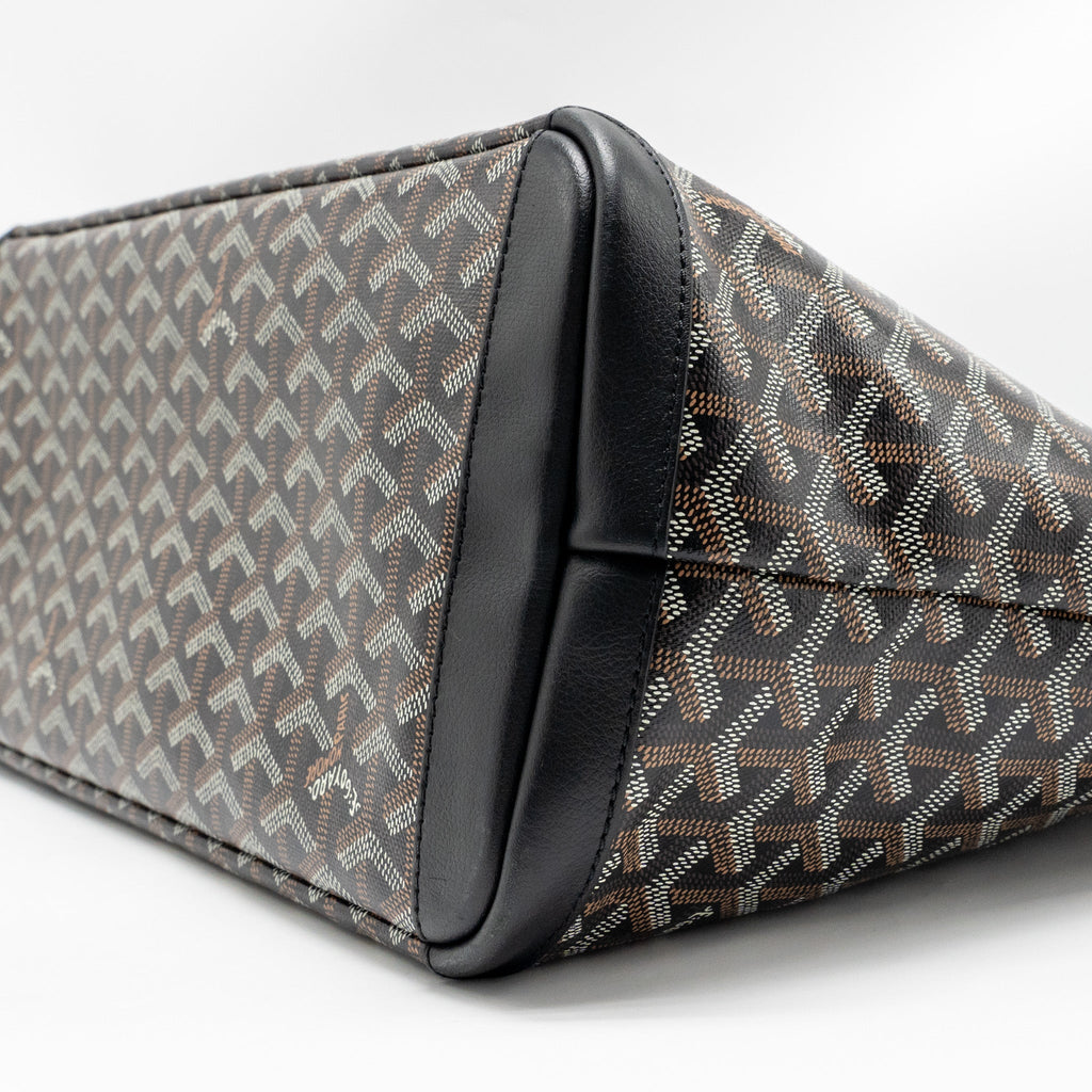 GOYARD ARTOIS BAG PM GOYARDINE CANVAS/CHEVROCHES CALFSKIN BLACK SHW