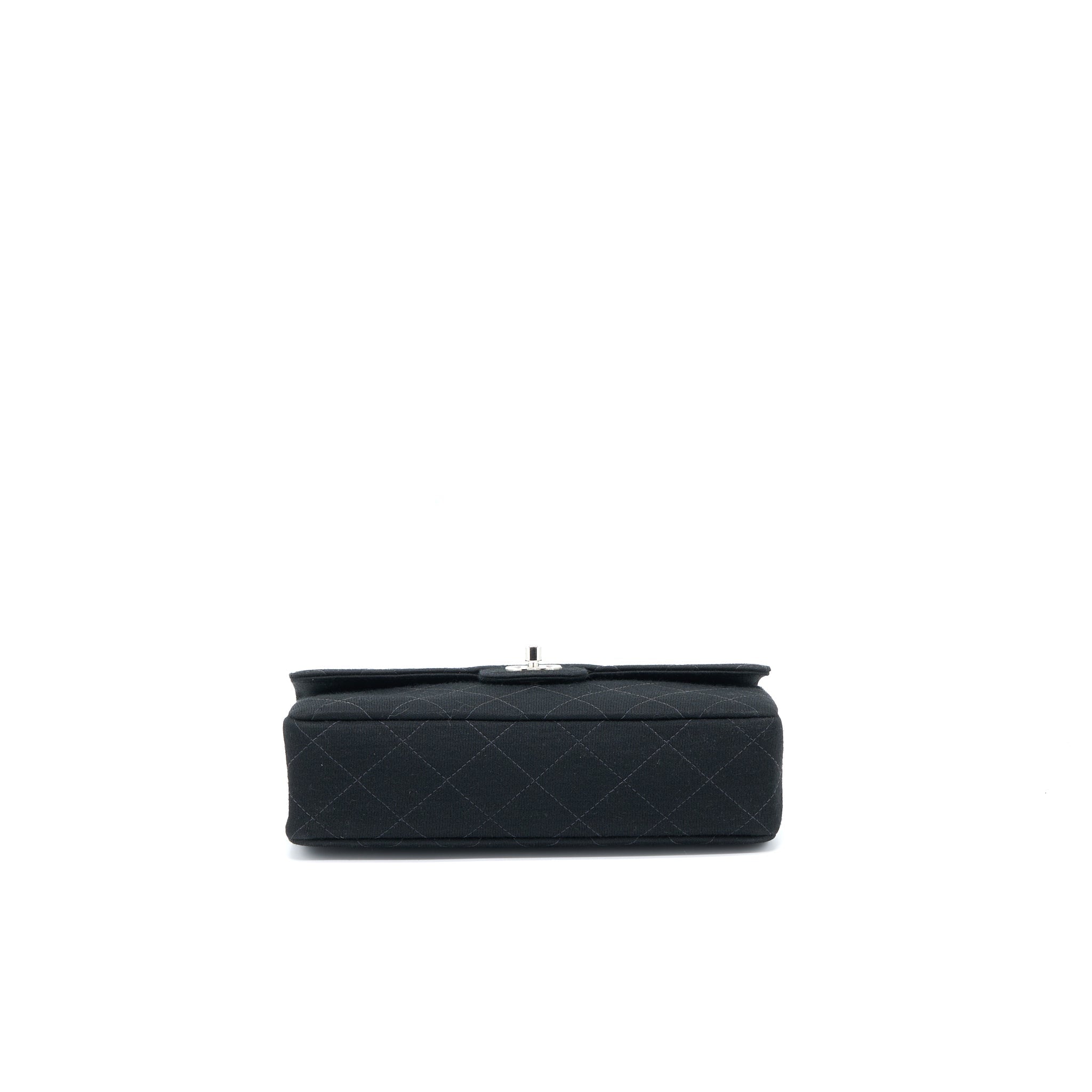 CHANEL VINTAGE MEDIUM SINGLE FLAP BAG FABRIC BLACK SHW