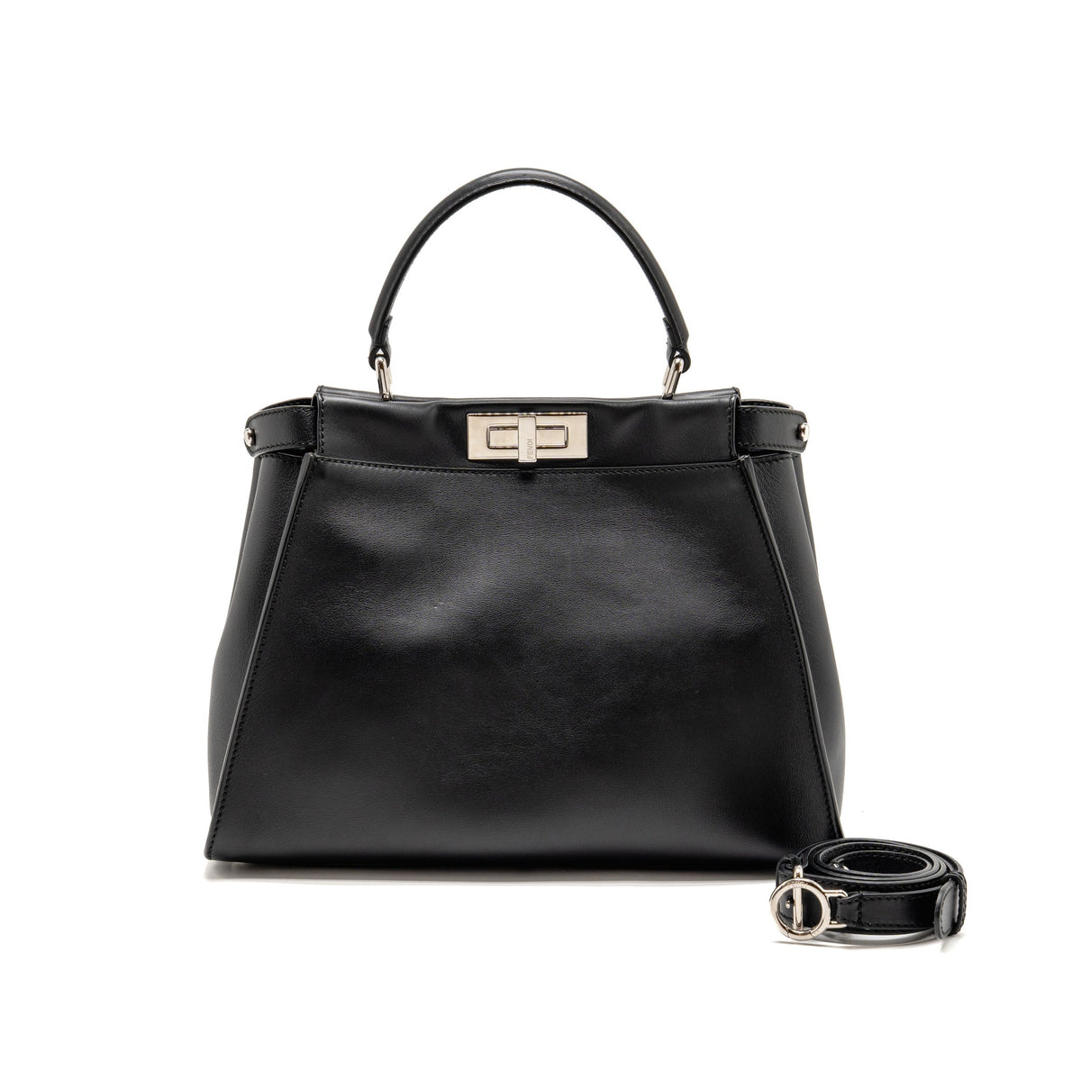 Fendi Medium Monster Eyes Peekaboo Bag Calfskin Black SHW