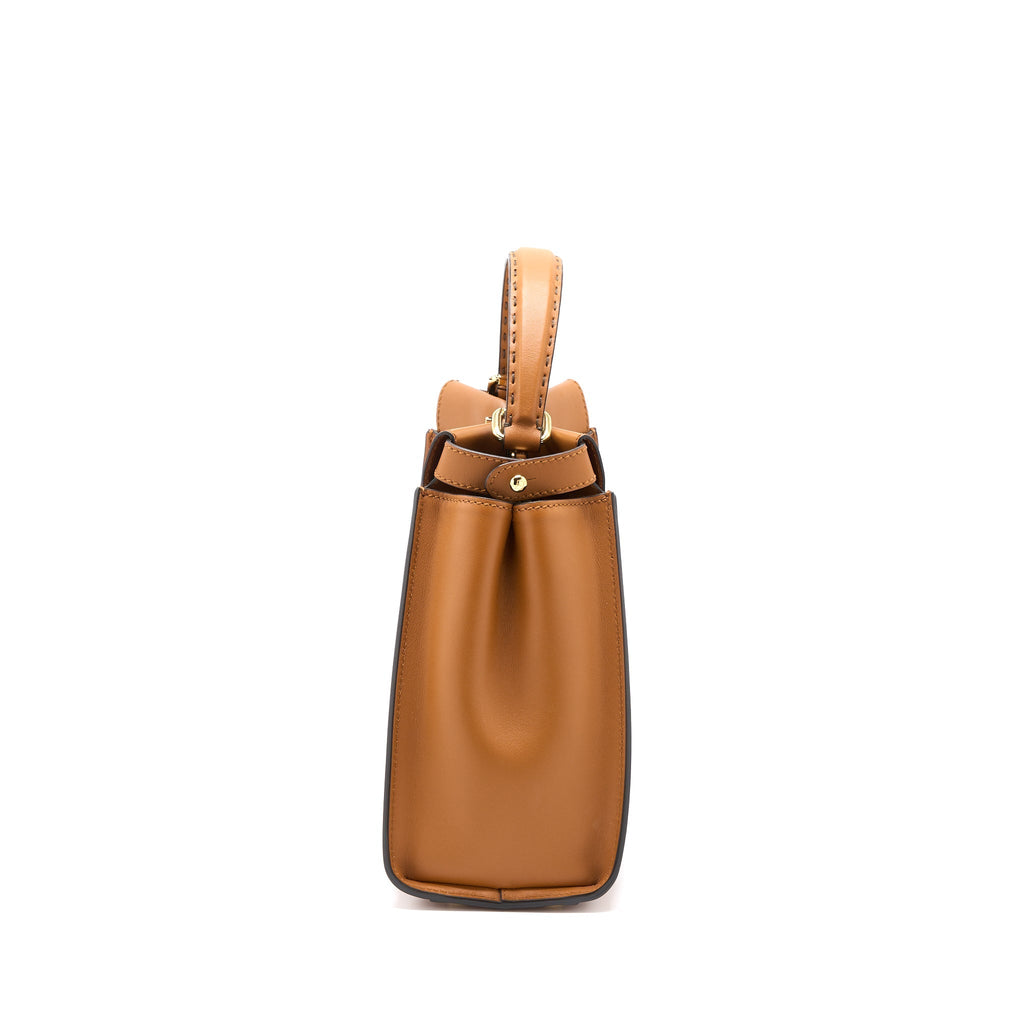FENDI MEDIUM PEEKABOO BAG CALFSKIN CARAMEL GHW