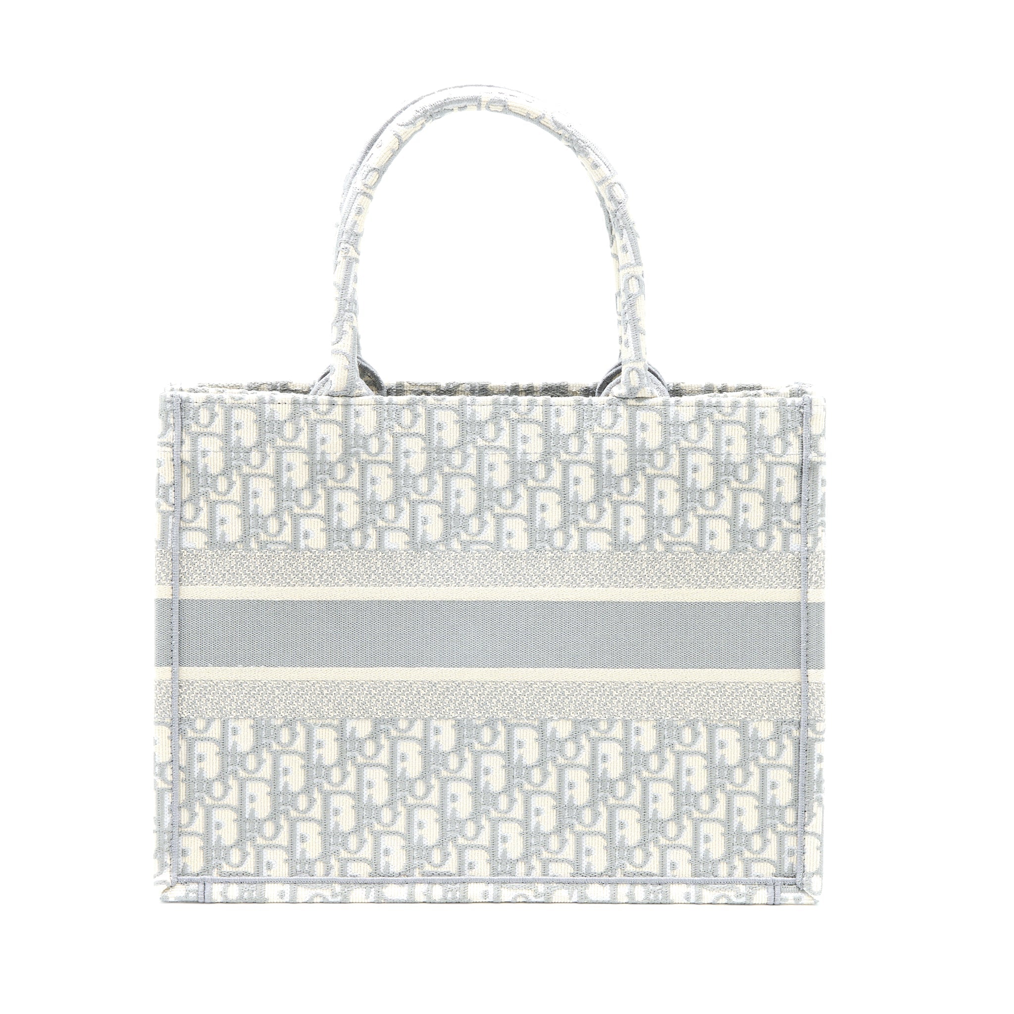 DIOR MEDIUM BOOK TOTE DIOR OBLIQUE EMBROIDERY CANVAS GREY