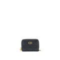 DIOR CARO DETACHABLE CARD HOLDER CANNAGE SUPPLE CALFSKIN BLACK GHW