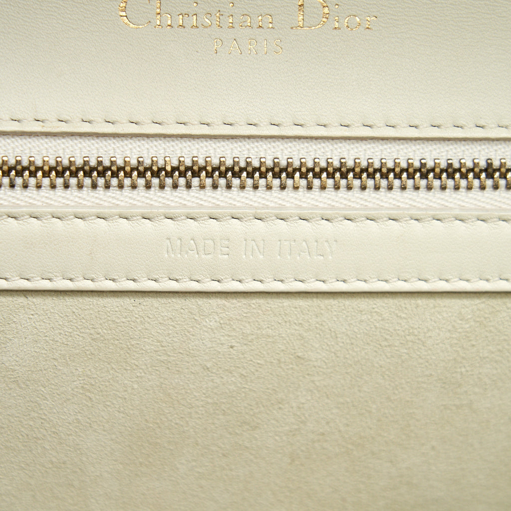 DIOR DIORAMA STUDDED LAMBSKIN SMALL WHITE WITH GHW