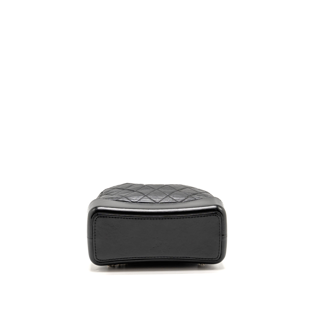 Chanel Gabrielle Backpack Aged Calfskin BLACK Multicolour Hardware
