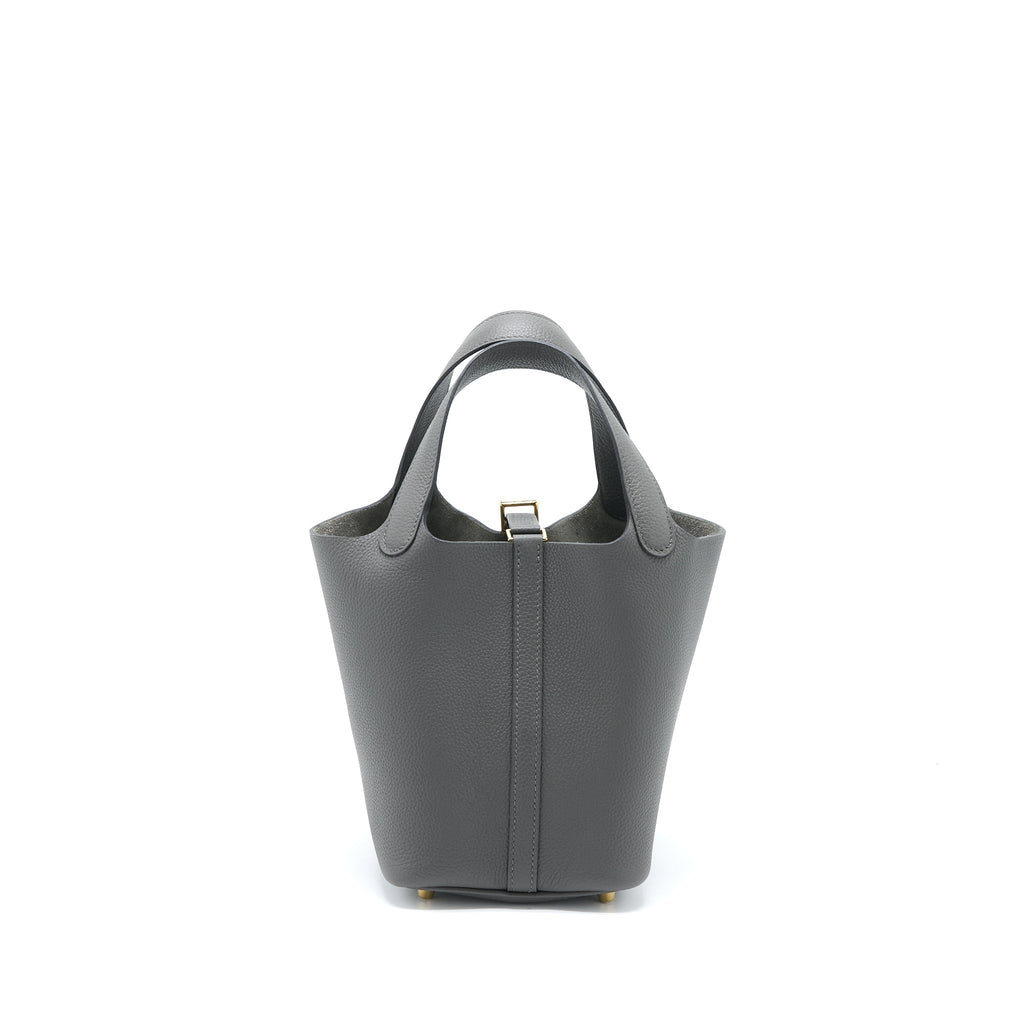 HERMES PICOTIN 18 LOCK BAG CLEMENCE GRAPHITE GHW
