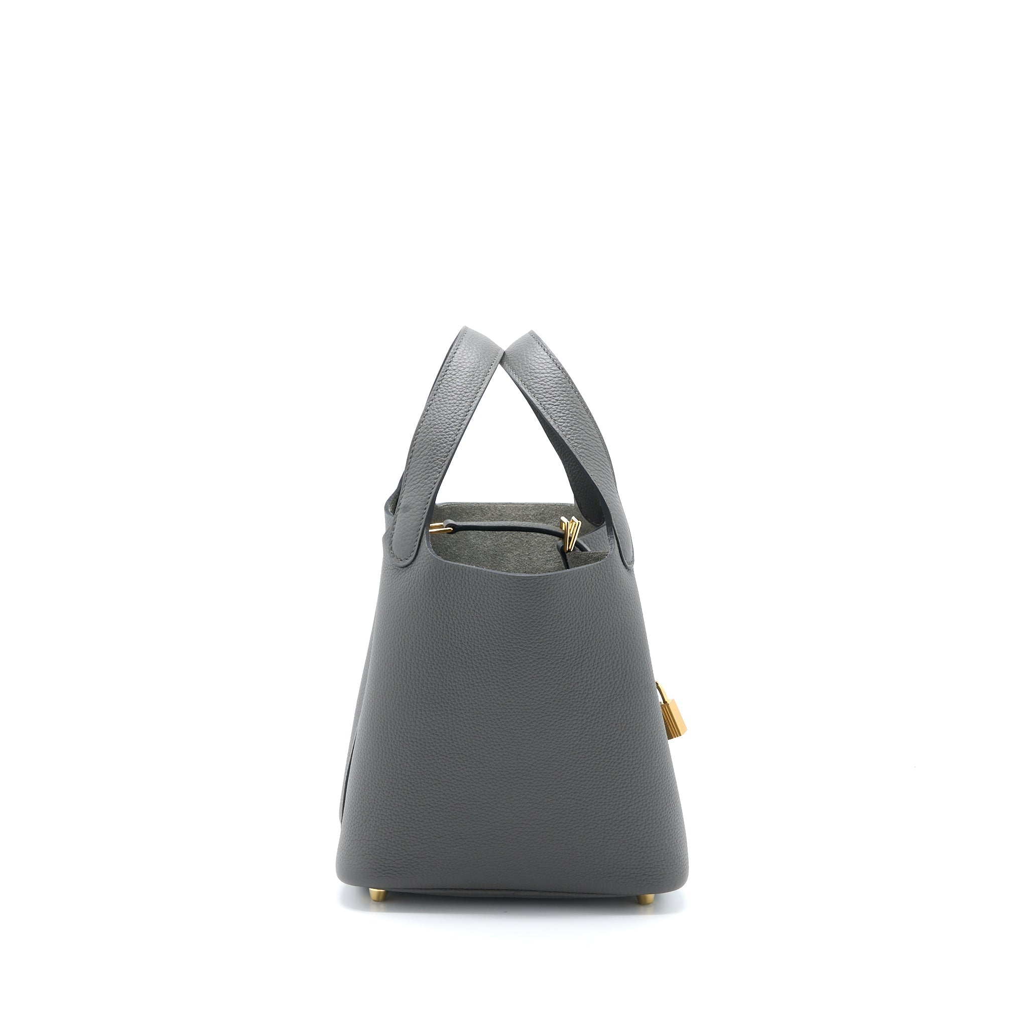 HERMES PICOTIN 18 LOCK BAG CLEMENCE GRAPHITE GHW