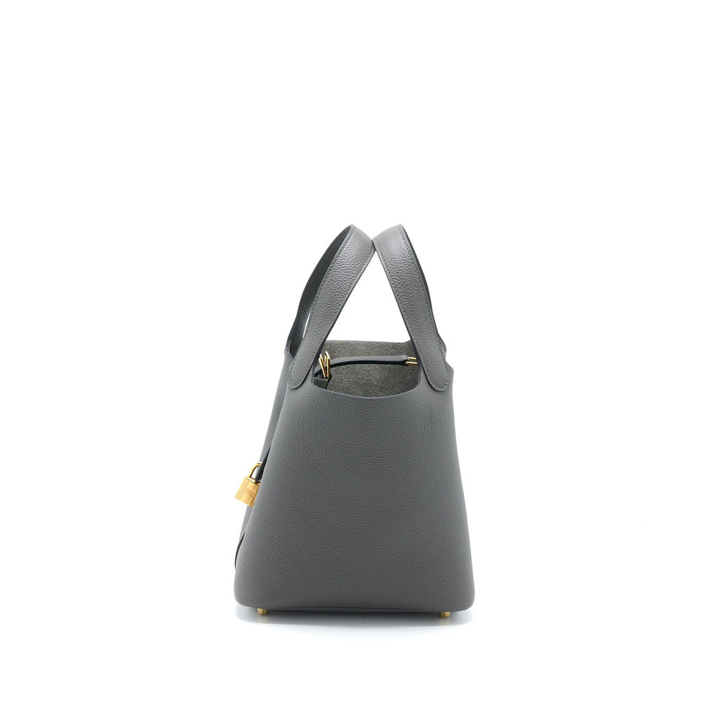 HERMES PICOTIN 18 LOCK BAG CLEMENCE GRAPHITE GHW